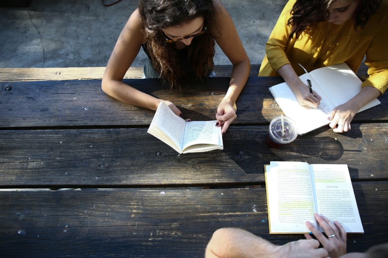 three women studying about their identity in Christ